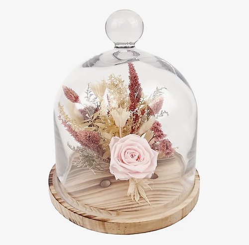 10\" Preserved Rose Botanical Cloche