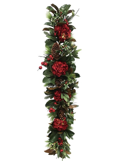 Faux Red Hydrangea Garland