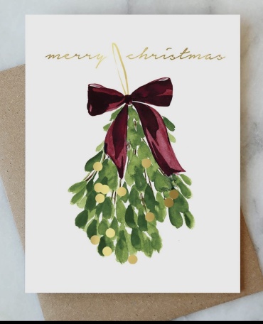 Merry Christmas mistletoe card