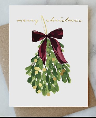 Merry Christmas mistletoe card