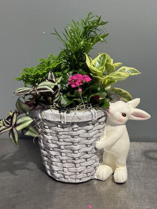 Bunny Garden Basket Planter