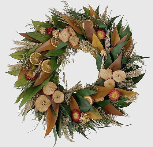 Dried Harvest Fruit Rustic Wreath