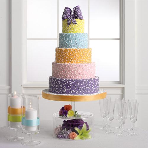 Five-Tier Pastel Fondant Cake