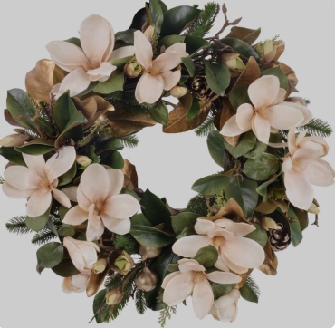 Peach Magnolia Wreath